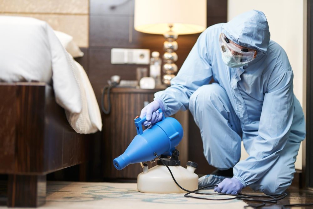 exterminator spraying room